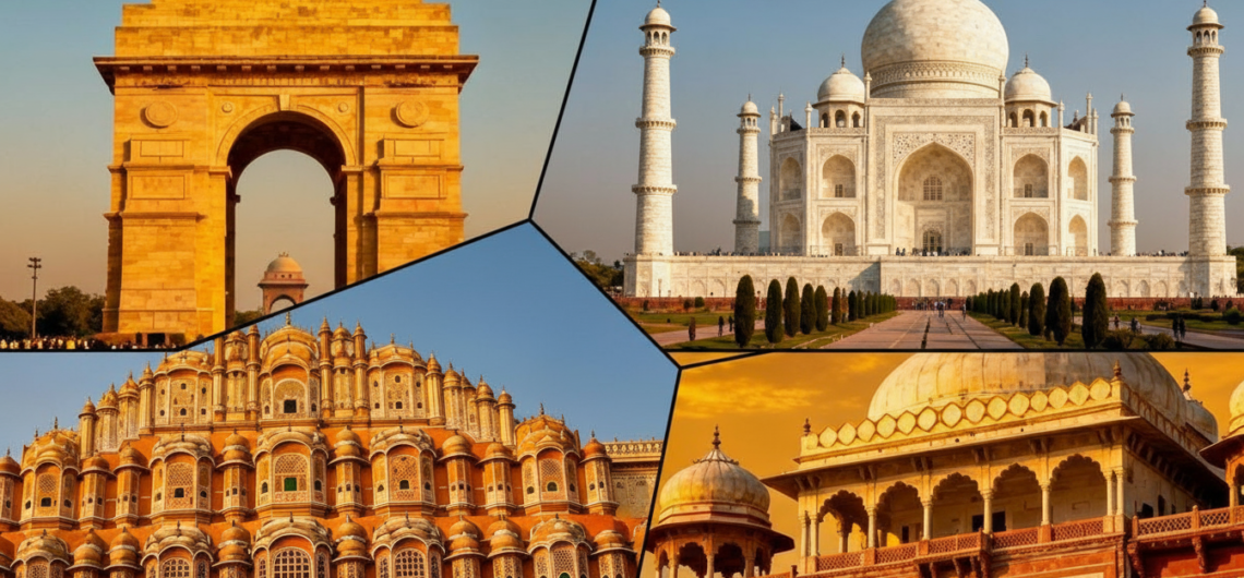 Traveler admiring the Taj Mahal during Golden Triangle Tour in Agra, India